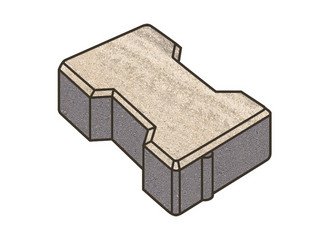 Тротуарная плитка Готика, "Катушка Natur", 60 мм, монохром