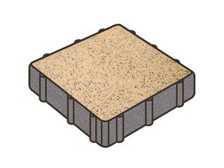 Гранитная тротуарная плитка Готика, Квадрат Granite FINO, 300x300x100, Жельтау