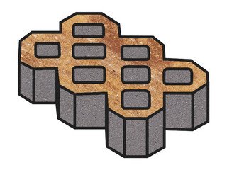 Тротуарная плитка Готика, "Экопарковка Natur", 100 мм, терракота