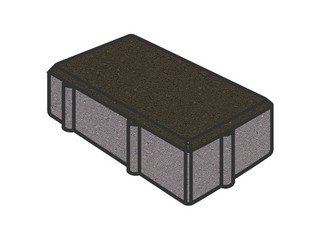 Тротуарная плитка Готика, &quot;Брусчатка Profi&quot;, 200x100x100 мм, суперчерный