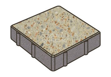 Гранитная тротуарная плитка Готика, Квадрат Granite FINO, 200x200x60, Зарф 1