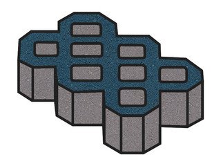 Тротуарная плитка Готика, "Экопарковка Profi", 100 мм, синий