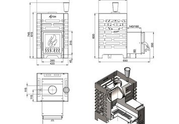 Печь для бани ASTON 12 INOX 3