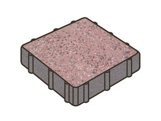 Гранитная тротуарная плитка Готика, Квадрат Granite FINO, 500x500x80, Ладожский