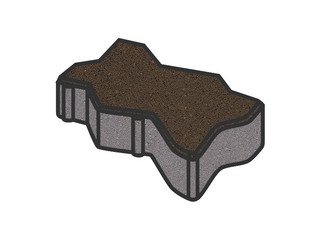 Тротуарная плитка Готика, "Зигзаг/Волна Profi", 60 мм, темно-коричневый