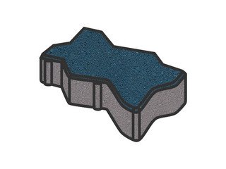 Тротуарная плитка Готика, "Зигзаг/Волна Profi", 60 мм, синий