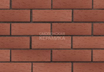 Клинкер фасадный ЛСР «Эдинбург» темно-красный береста 1