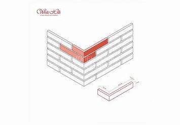 Декоративный камень White Hills Остия Брик 383-85, Design угловой 1