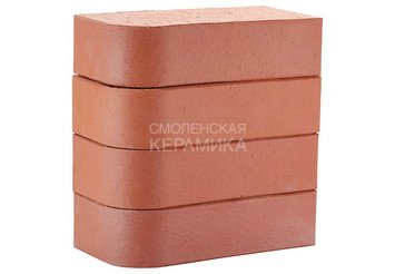 Кирпич лицевой полнотелый радиусный ЛСР Красный гладкий, R60 1НФ 1