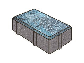 Гранитная тротуарная плитка Готика, Брусчатка Granite FINO, 200x100x80, Азул Бахия