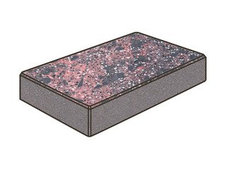 Гранитная тротуарная плитка Готика, Картано Granite FINO, 300x150x80, Дымовский