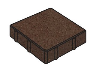 Тротуарная плитка Готика, "Квадрат Profi", 200x200x60 мм, коричневый