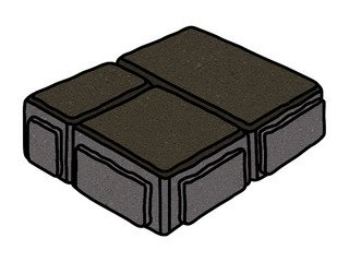 Тротуарная плитка Готика, "Старый Город Profi", 60 мм, суперчерный