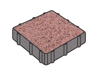 Тротуарная плитка Готика, Квадрат Premium Gold, 200x200x60 мм, цвет Голд 17