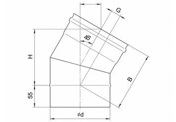 Колено угол 135° (430/1,0мм) Ф115, Ferrum HF Plus 2