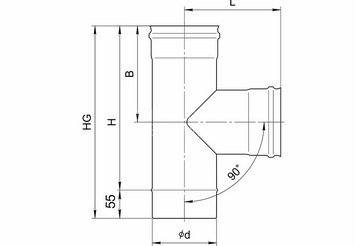 Тройник-Д 90° (430/0,5мм) Ф200 2