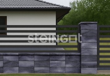 Блок заборный STEINGOT 500x200x200 мм, Графитовый камень (Stein Black) 4