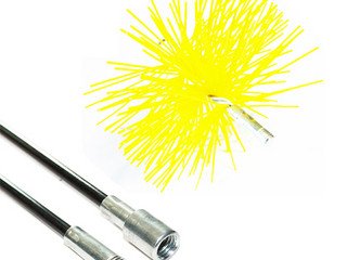 Щетка для прочистки дымохода нейлоновая желтая 150мм (+держатель 4шт)