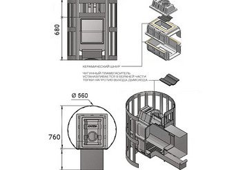 Печь банная Везувий Легенда Ковка 22 (270) б/в 3
