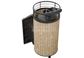 Печь банная «Атмосфера XL» Окаменевшее дерево ламель+сетка с газовой горелкой 2