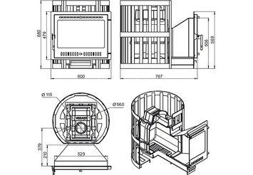 Печь ВЕЗУВИЙ Легенда Ковка 22 Панорама 