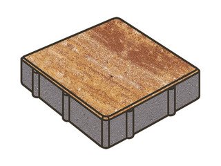 Тротуарная плитка Готика, "Квадрат Natur", 200x200x60 мм, терракота