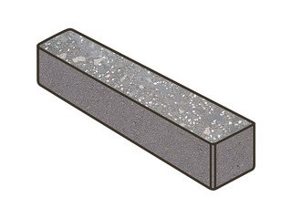 Гранитная тротуарная плитка Готика, Ригель Granite FINO, 360x80x100, Ильменит