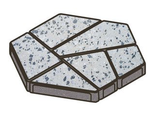 Гранитная тротуарная плитка Готика, Полигональ Granite FINO, 80 мм, Грис Парга