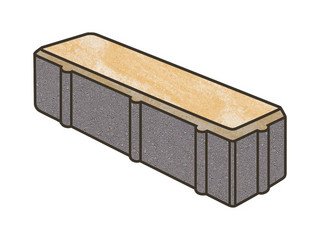 Тротуарная плитка Готика, "Брусок Natur", 80 мм, янтарь