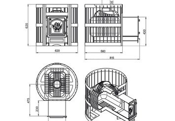 Чугунная печь для бани ЭТНА 24 (ДТ-4С) Стандарт 3