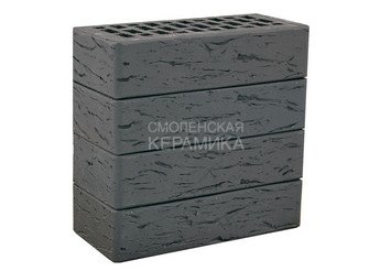 Кирпич лицевой керамический ЛСР Графитовый рустик, 1НФ 2