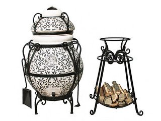 Тандыр керамический Арттандыр "Венецианский купец" Black (в комплекте дровница-подставка под крышку)
