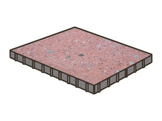 Гранитная тротуарная плитка Готика, Квадрат Granite FINO, 1000x1000x100, Травертин