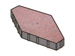 Гранитная тротуарная плитка Готика, Зарядье Granite FINO, 600x400x100, Травертин