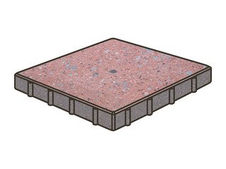 Гранитная тротуарная плитка Готика, Квадрат Granite FINO, 600x600x80, Травертин