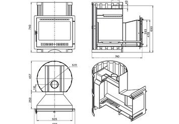 Печь ВЕЗУВИЙ Скиф Ковка 22 Панорама 