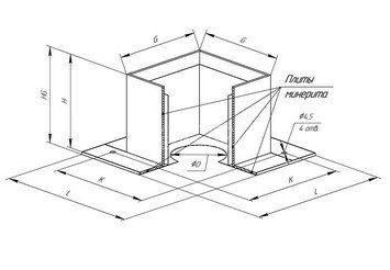 Потолочно проходной узел Н(430/0,5 мм + мин.) max t=600° C Ф210 2
