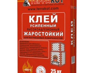 КЛЕЙ жаростойкий усиленный Терракот, 25кг