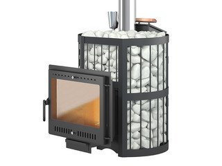 Чугунная печь для бани ЭТНА Стандарт 24 (Панорама) "М" Закрытая каменка