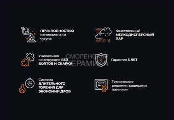 Печь чугунная для бани Технолит ИСКАНДЕР ЗК 18 (М) Ураган 4