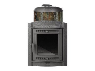 Печь банная "Атмосфера L" в ламелях "Жадеит" наборный рисунок