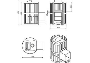 Печь чугунная для бани Везувий Ураган Ковка 16 (224) 3