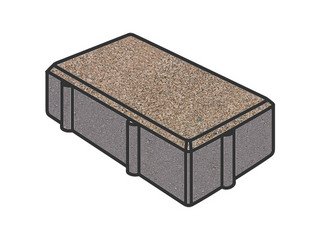 Тротуарная плитка Готика, Брусчатка Premium Gold, 240x120x70 мм, цвет Голд 5