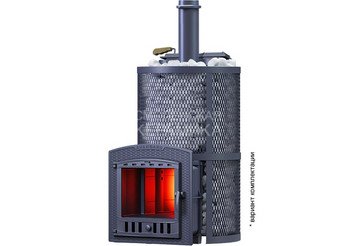 Печь чугунная для бани Технолит AVANGARD ЗК 40 (П2) Ураган круглая сетка 2