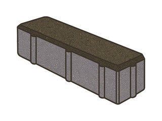 Тротуарная плитка Готика, "Брусок Profi", 80 мм, темно-серый