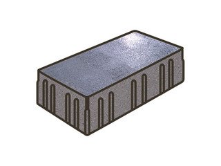 Гранитная тротуарная плитка Готика, Скада Granite FINO, 225x150x100, Амфиболит