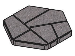 Тротуарная плитка Готика, "Полигональ Profi", 80 мм, светло-серый