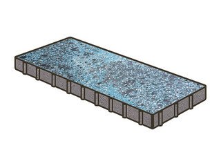 Гранитная тротуарная плитка Готика, Плита Granite FINO, 800x400x100, Азул Бахия