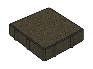 Тротуарная плитка Готика, "Квадрат Profi", 200x200x60 мм, черный