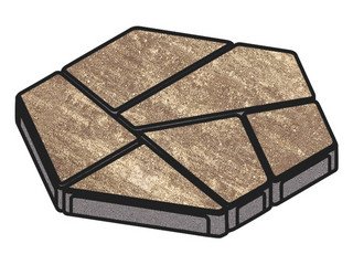 Тротуарная плитка Готика, "Полигональ Natur", 80 мм, танго